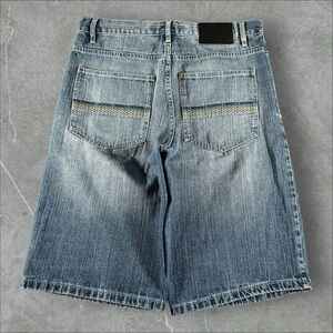Southpole Jorts Mens 38 Blue Y2K Baggy Wide Leg Chain Embroidered Hip Hop Grunge